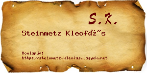 Steinmetz Kleofás névjegykártya